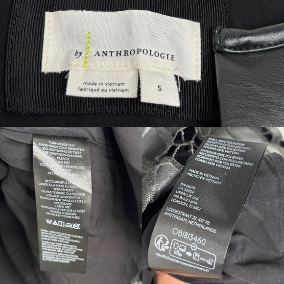 Anthropologie The Somerset Maxi Dress: Faux Leather Embroidered Edition Black S - Picture 13 of 15